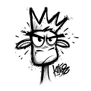 Angry Crowned Goat V3 Vinyl Car Decal Sticker – Waterproof & UV-Resistant 6.826666666666667"