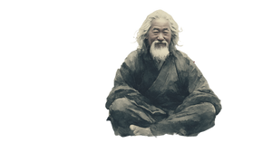 Meditating Elderly Sage V3 Vinyl Car Decal Sticker – Waterproof & UV-Resistant 2.72"