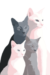 Russian Blue Cats V2 Vinyl Car Decal Sticker – Waterproof & UV-Resistant 8.96"