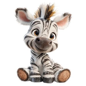 Baby Zebra Mascot Vinyl Car Decal Sticker – Waterproof & UV-Resistant 3.4133333333333336"