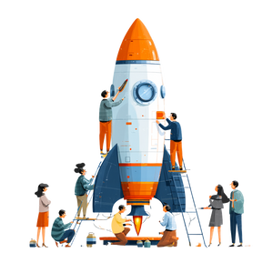 Building A Rocket Vinyl Car Decal Sticker – Waterproof & UV-Resistant 3.4133333333333336"