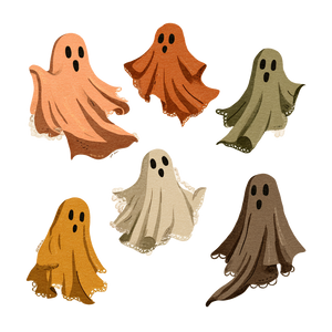 Whimsical Vintage Ghosts Vinyl Car Decal Sticker – Waterproof & UV-Resistant 6.826666666666667"
