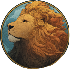 Cartoony Lion Coin Vinyl Car Decal Sticker – Waterproof & UV-Resistant 6.826666666666667"
