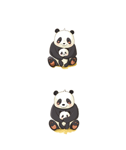 Cartoon Panda Family Vinyl Car Decal Sticker – Waterproof & UV-Resistant 8.0"