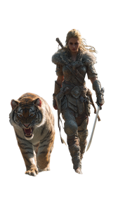 Warrior And Tiger V4 Vinyl Car Decal Sticker – Waterproof & UV-Resistant 9.706666666666667"