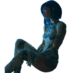 Cyberpunk Android Female V2 Vinyl Car Decal Sticker – Waterproof & UV-Resistant 3.4133333333333336"