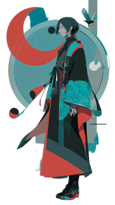 Graceful Japanese Aristocrat V2 Vinyl Car Decal Sticker – Waterproof & UV-Resistant 9.706666666666667"