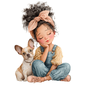 Girl And Dog V11 Vinyl Car Decal Sticker – Waterproof & UV-Resistant 3.4133333333333336"