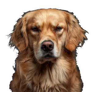 Grouchy Golden Retriever V2 Vinyl Car Decal Sticker – Waterproof & UV-Resistant 3.4133333333333336"
