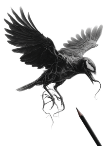 Bird Symbiote Drawing V2 Vinyl Car Decal Sticker – Waterproof & UV-Resistant 8.213333333333333"