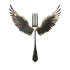 Winged Fork Vinyl Car Decal Sticker – Waterproof & UV-Resistant 3.4133333333333336"