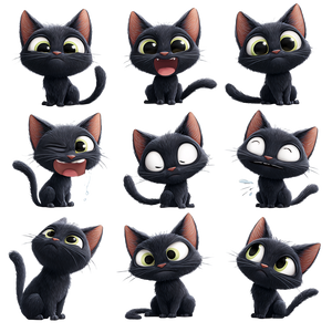 Cute Kitten Emojis V2 Vinyl Car Decal Sticker – Waterproof & UV-Resistant 6.826666666666667"