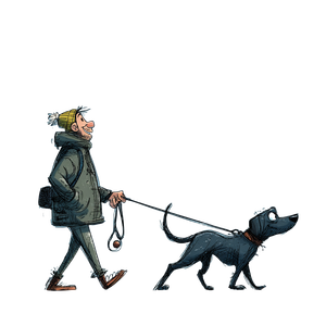 Dog Walker Smiling V2 Vinyl Car Decal Sticker – Waterproof & UV-Resistant 3.4133333333333336"