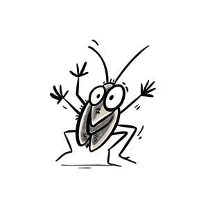 Shocked Cartoon Bug Vinyl Car Decal Sticker – Waterproof & UV-Resistant 3.4133333333333336"