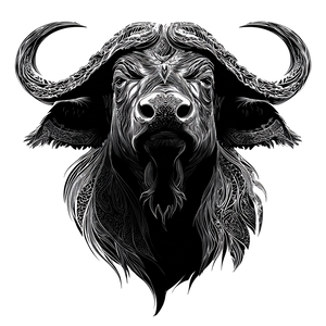 African Buffalo Tattoo Vinyl Car Decal Sticker – Waterproof & UV-Resistant 3.4133333333333336"
