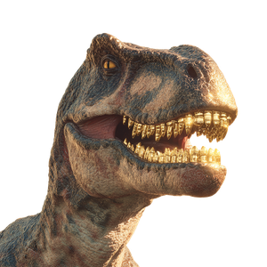 Golden Grill Dinosaur V2 Vinyl Car Decal Sticker – Waterproof & UV-Resistant 3.4133333333333336"