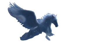 Majestic White Pegasus V6 Vinyl Car Decal Sticker – Waterproof & UV-Resistant 2.72"