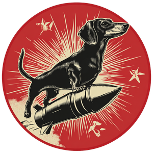 Missile Dachshund V2 Vinyl Car Decal Sticker – Waterproof & UV-Resistant 3.4133333333333336"