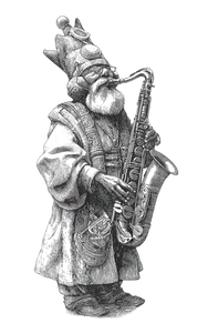 Sage Plays Saxophone Vinyl Car Decal Sticker – Waterproof & UV-Resistant 9.17333333333333