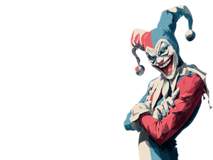 Harlequin Jester Character Vinyl Car Decal Sticker – Waterproof & UV-Resistant 6.1866666666666665"