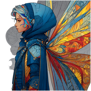 Futuristic Rainbow Fairy Vinyl Car Decal Sticker – Waterproof & UV-Resistant 6.826666666666667"