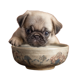 Tiny Pug Drinking V2 Vinyl Car Decal Sticker – Waterproof & UV-Resistant 3.4133333333333336"