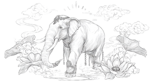 Noble White Elephant Vinyl Car Decal Sticker – Waterproof & UV-Resistant 2.72"