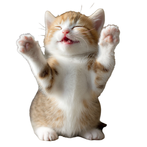 Dancing Smiling Kitten Vinyl Car Decal Sticker – Waterproof & UV-Resistant 3.4133333333333336"