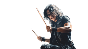 Rock Drummer Performing Vinyl Car Decal Sticker – Waterproof & UV-Resistant 2.72"