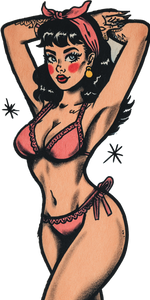 Retro Tattoo Woman V2 Vinyl Car Decal Sticker – Waterproof & UV-Resistant 10.2