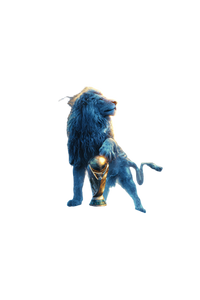 Majestic Blue Lion V3 Vinyl Car Decal Sticker – Waterproof & UV-Resistant 4.4