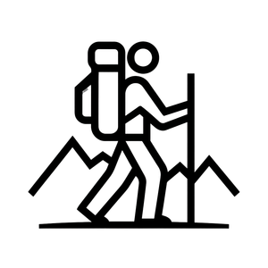 Hiker Vector Icon V2 Vinyl Car Decal Sticker – Waterproof & UV-Resistant 3.4133333333333336"