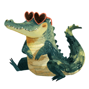 Cute Sunglasses Crocodile Vinyl Car Decal Sticker – Waterproof & UV-Resistant 3.4133333333333336"