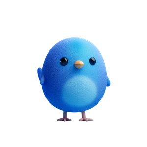 Cartoon Blue Bird Vinyl Car Decal Sticker – Waterproof & UV-Resistant 3.4133333333333336"