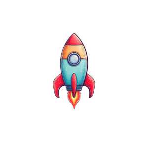 Cartoon Rocket Icon V3 Vinyl Car Decal Sticker – Waterproof & UV-Resistant 3.4133333333333336"