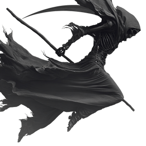 Grim Reaper Running Vinyl Car Decal Sticker – Waterproof & UV-Resistant 3.4133333333333336"