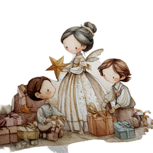 Whimsical Christmas Angel Vinyl Car Decal Sticker – Waterproof & UV-Resistant 3.4133333333333336"