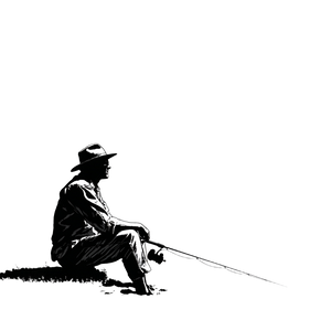 Lone Fisherman Silhouette Vinyl Car Decal Sticker – Waterproof & UV-Resistant 6.826666666666667"