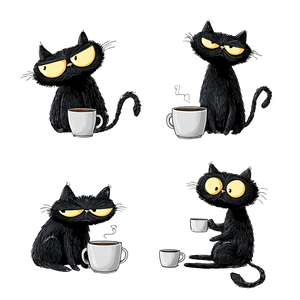 Grumpy Cats Coffee Vinyl Car Decal Sticker – Waterproof & UV-Resistant 6.826666666666667"