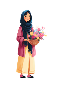 Smiling Hijab Girl V2 Vinyl Car Decal Sticker – Waterproof & UV-Resistant 8.96"