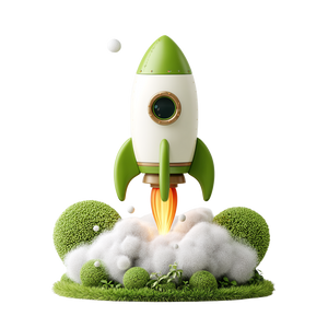 Green Space Rocket Vinyl Car Decal Sticker – Waterproof & UV-Resistant 3.4133333333333336"