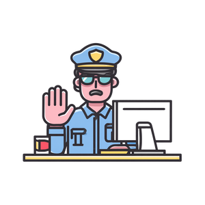 Computer Cop Icon V2 Vinyl Car Decal Sticker – Waterproof & UV-Resistant 3.4133333333333336"