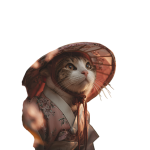 Cat In Hanbok Vinyl Car Decal Sticker – Waterproof & UV-Resistant 3.4133333333333336"
