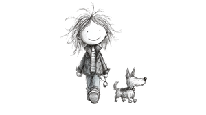 Rock Girl With Dog Vinyl Car Decal Sticker – Waterproof & UV-Resistant 2.72"