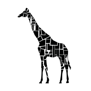 Abstract Giraffe Silhouette Vinyl Car Decal Sticker – Waterproof & UV-Resistant 3.4133333333333336"