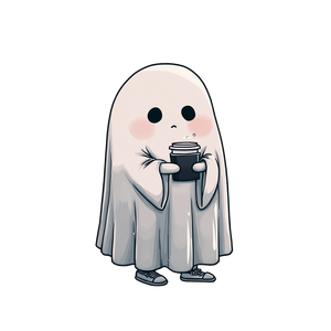 Ghost With Coffee V5 Vinyl Car Decal Sticker – Waterproof & UV-Resistant 6.826666666666667"
