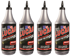 4x Lucas Oil Blue Air Filter Oil | Low Solvent Low Viscosity Formula | Improves Air Flow | Waterproof & Cold Resistant