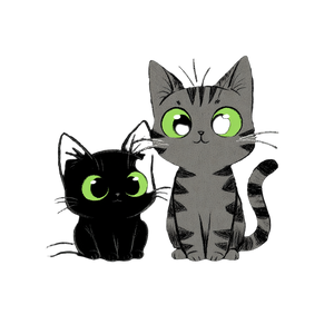 Kawaii Neon Cats Vinyl Car Decal Sticker – Waterproof & UV-Resistant 3.4133333333333336"