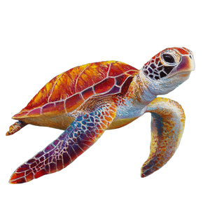 Colorful Sea Turtle V4 Vinyl Car Decal Sticker – Waterproof & UV-Resistant 6.826666666666667"