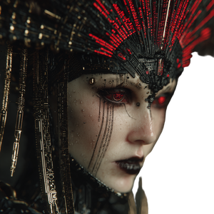 Dark Cyber-Priestess V2 Vinyl Car Decal Sticker – Waterproof & UV-Resistant 3.4133333333333336"